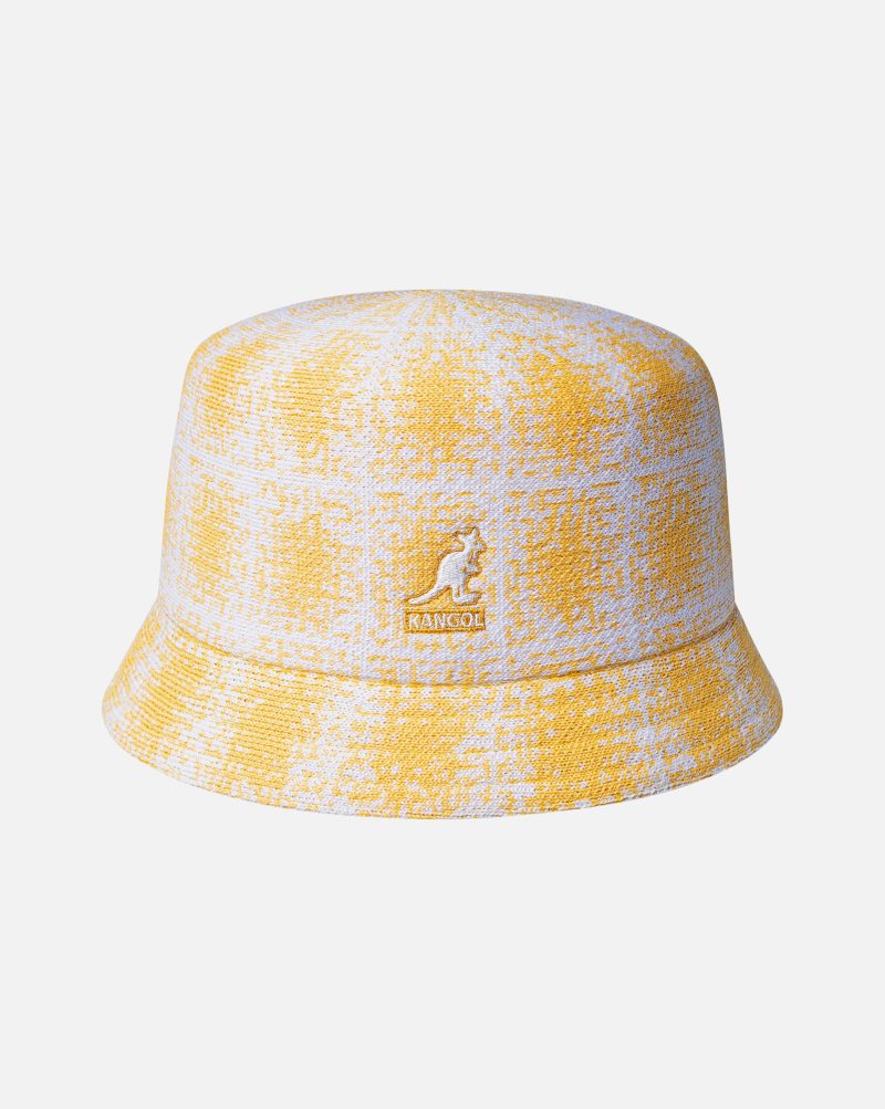 K3548 Kangol GRUNGE PLAID BIN Bucket WARM APRICOT WHITE 1K