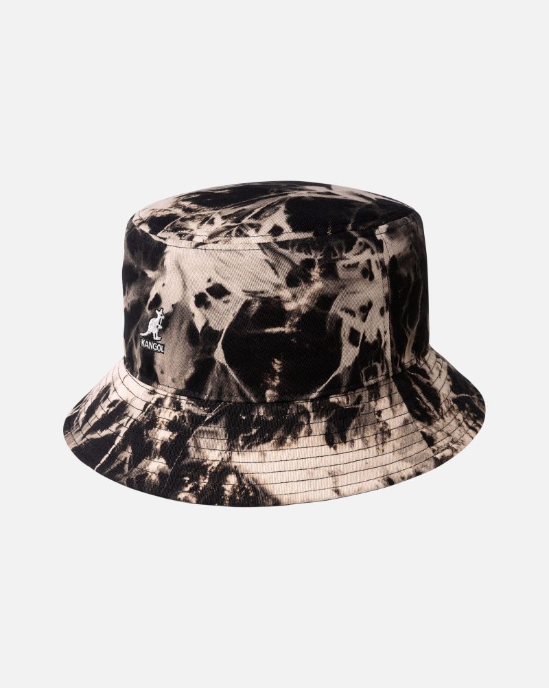 K4359 Kangol TIE DYE BUCKET BLEACHED BLACK 1K