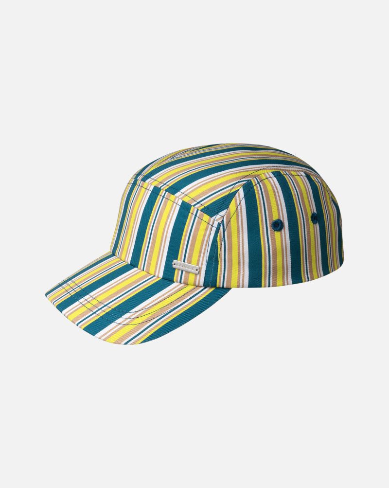 K5417 Kangol 70s STRIPE 5 PANEL MARINE TEAL OAT 1k